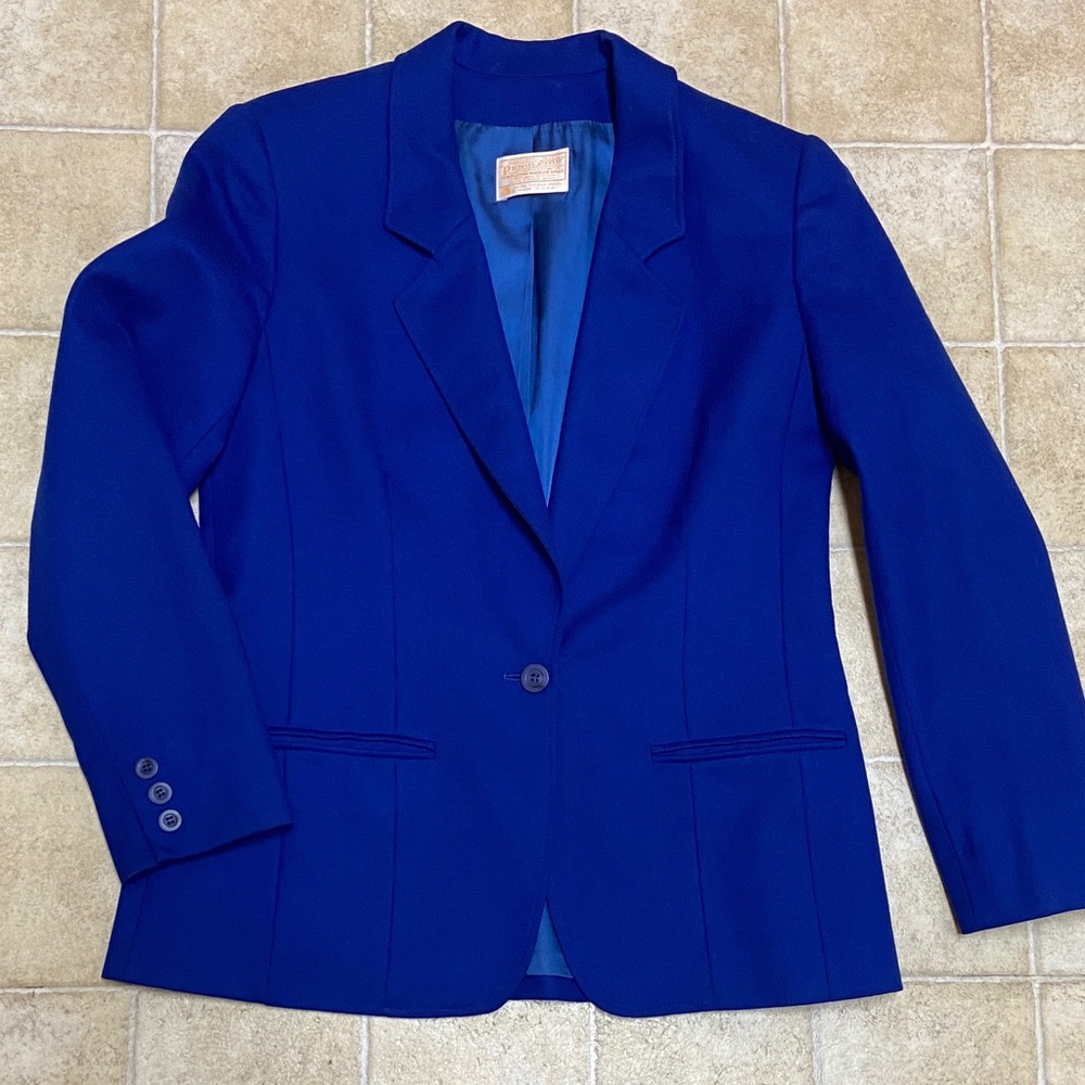 Pendleton Royal Blue Single-Button Tailored Blazer - image 3